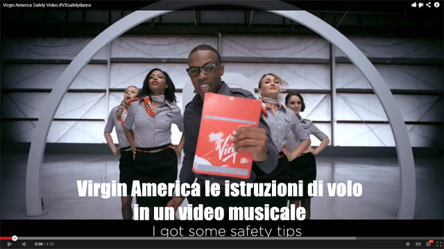 Virgin America le istruzioni di volo in un video musicale