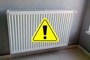 riscaldamento con segnale di pericolo